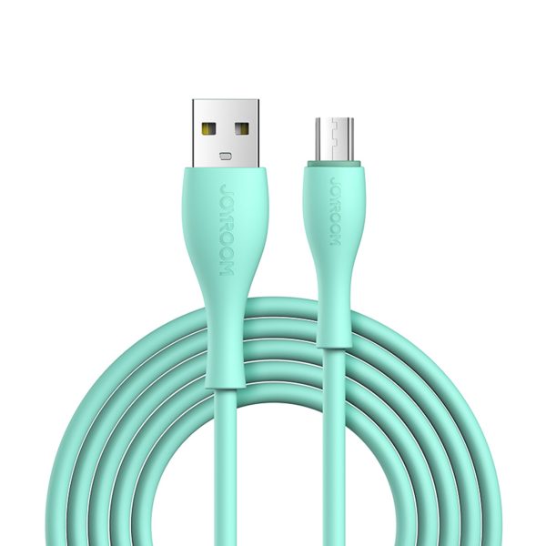 Kabelis USB -A kabelis - MicroUSB 3A uzlādes indikators 2m zaļš