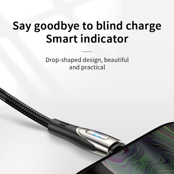 Kabelis USB -A kabelis - MicroUSB 3A uzlādes indikators 2m melns