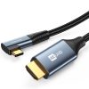USB -C leņķa kabeļa kabelis - HDMI 4K 60Hz 2M pelēks