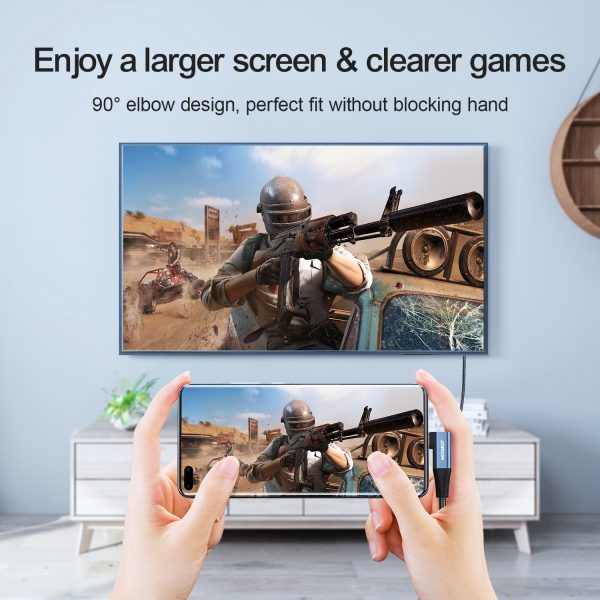 USB -C leņķa kabeļa kabelis - HDMI 4K 60Hz 2M pelēks