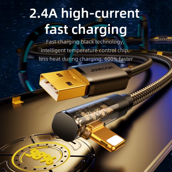 Kabeļa leņķa kabelis iPhone USB -A - zibens 2,4A 1,2 m zilā krāsā
