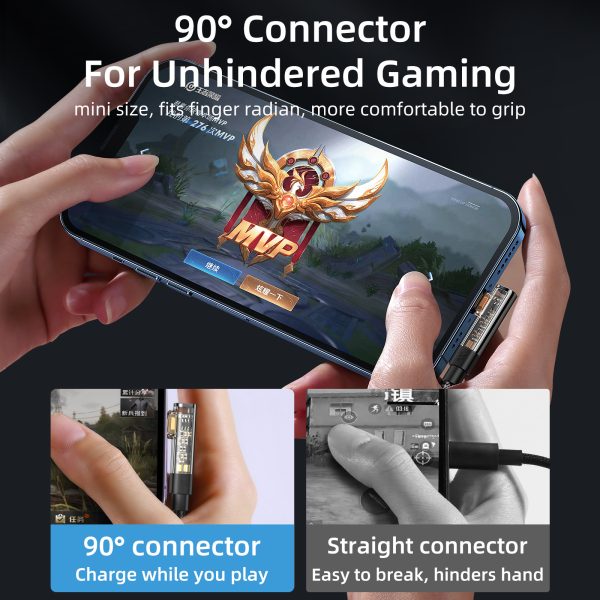 Kabeļa leņķa kabelis iPhone USB -A - zibens 2,4A 1,2 m zilā krāsā