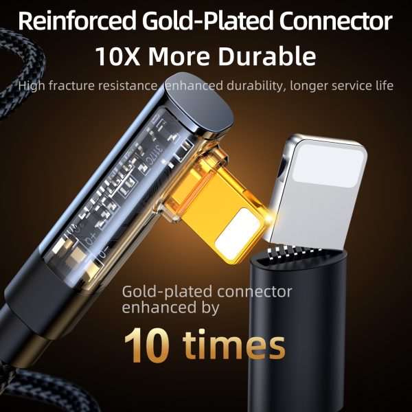 Kabeļa leņķa kabelis iPhone USB -A - zibens 2,4A 1,2 m zilā krāsā