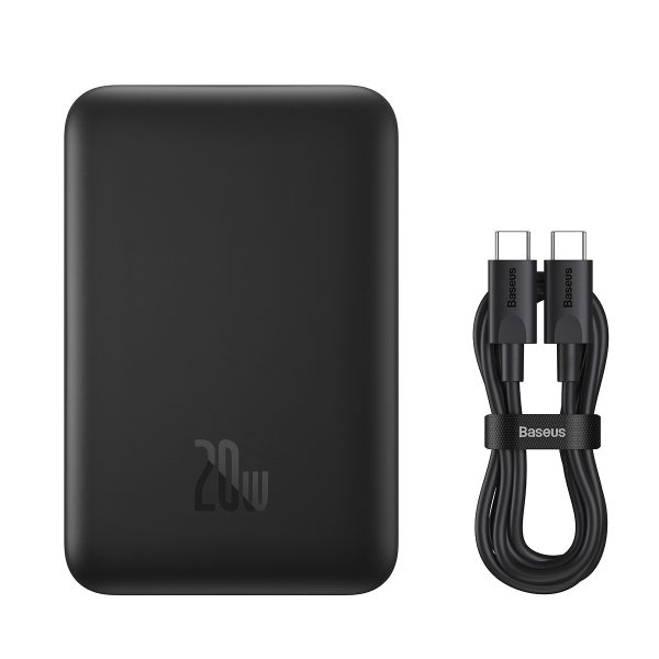 Mini PowerBank 1000mah ar indukcijas uzlādi MagSafe 15W PD QC 20W Black