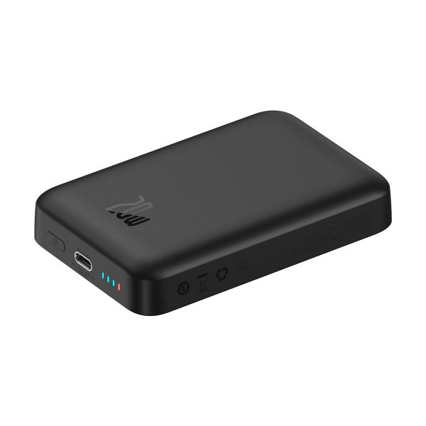 Mini PowerBank 1000mah ar indukcijas uzlādi MagSafe 15W PD QC 20W Black