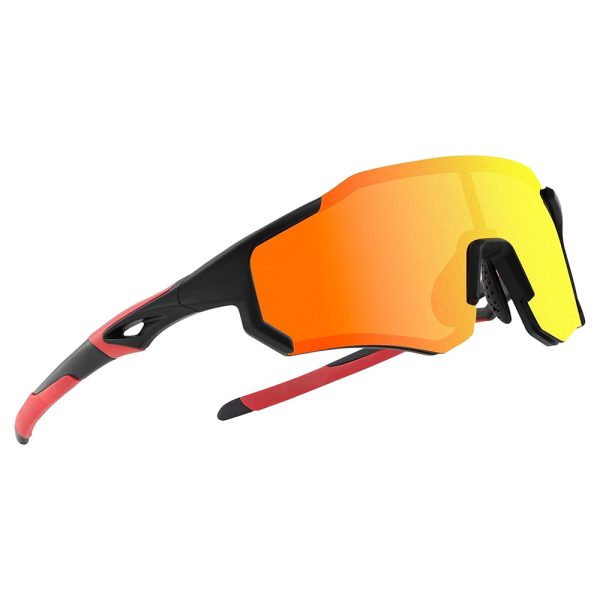 Velosipēdu brilles ar polarizāciju un UV filtru 400 sarkanā krāsā