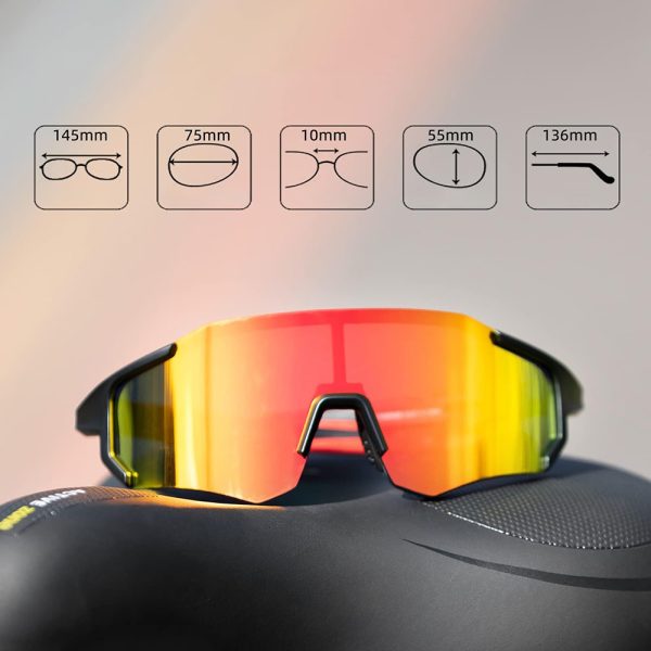 Velosipēdu brilles ar polarizāciju un UV filtru 400 sarkanā krāsā