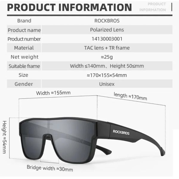 Velosipēdu brilles ar polarizācijas rāmi un UV filtru 400 pelēkā krāsā