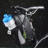 Ūdensnecaurlaidīga velosipēdu soma instrumentiem seglam ar melnu ūdens pudeles kabatu