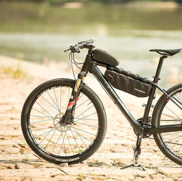 Ciets ūdensnecaurlaidīgs velosipēdu maiss rāmja vāciņam 1,6L melns