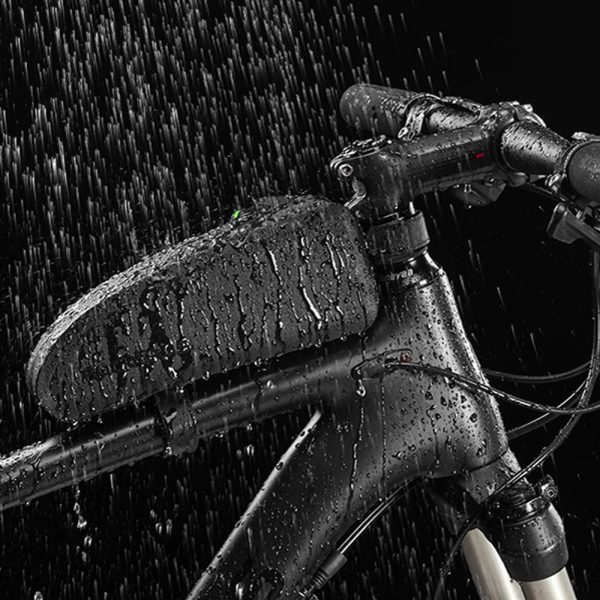 Ciets ūdensnecaurlaidīgs velosipēdu maiss rāmja vāciņam 1,6L melns