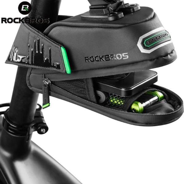 Velosipēdu soma tālruņa instrumentiem seglam ar ātru savienotāju melno