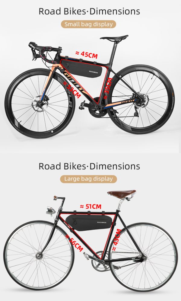 Ūdensnecaurlaidīgs velosipēdu maiss, kas piestiprināts pie Velcro zem 3L melna rāmja