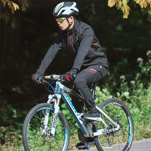 Termiskā velosipēdu bikses aizsardzība pret ūdeni un vēja izmēra melno krāsu