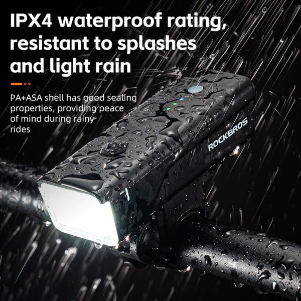 Priekšējais velosipēdu lampa 260lm + USB-C kabelis 4 Darbības režīmi