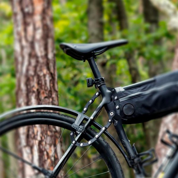 Velosipēdu aizdares bloķēšanas saliekamais aplis - melns