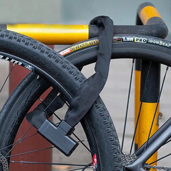 Velosipēda piestiprināšana biezai ķēdei ekranēšanas slēdzenē 0,97 m - melna