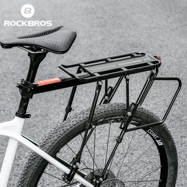 Izturīgs velosipēdu stumbrs ar plauktu un seglu funkciju un melnu LED aizmugurējo lampu