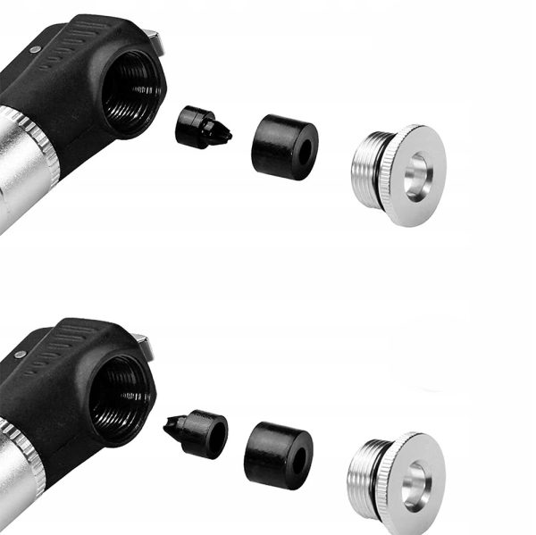 Mazs velosipēdu sūknis 7 bāra alumīnija garums 17cm - melns