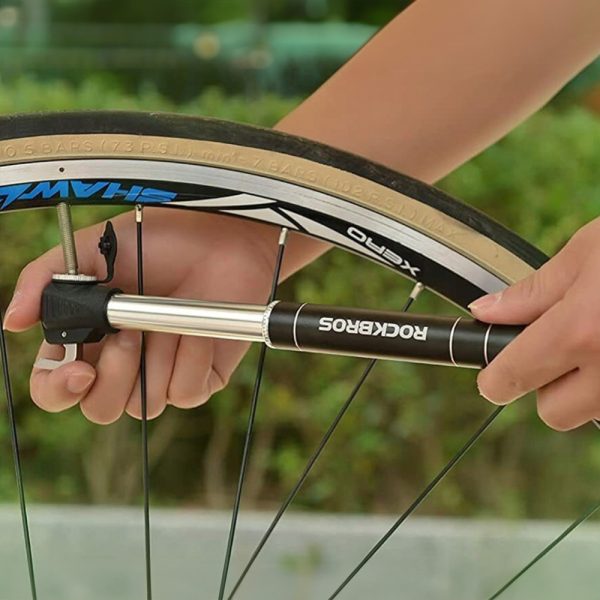 Mazs velosipēdu sūknis 7 bāra alumīnija garums 17cm - melns
