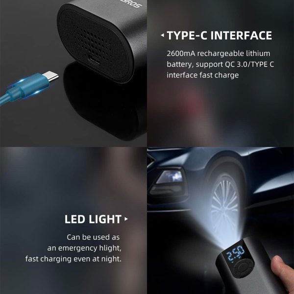 Elektriskais velosipēds motors auto bumba 10 bāra ar LED displeju + USB-C kabelis melns
