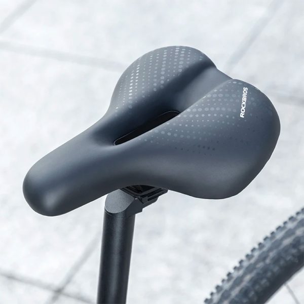MTB velosipēdu segls ar ūdensnecaurlaidīgiem amortizatoriem + LED lampa - melna