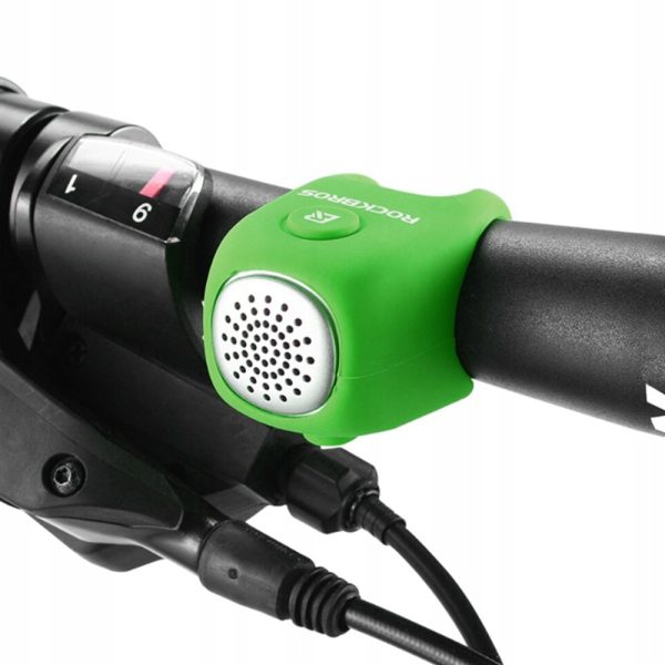 Elektroniskais velosipēdu zvans silikona korpusā - zaļš