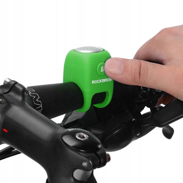 Elektroniskais velosipēdu zvans silikona korpusā - zaļš