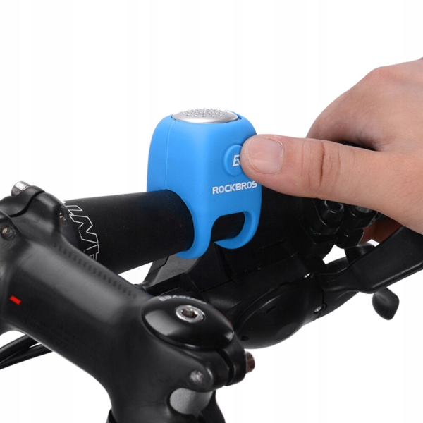 Elektroniskais velosipēdu zvans silikona korpusā - zilā krāsā