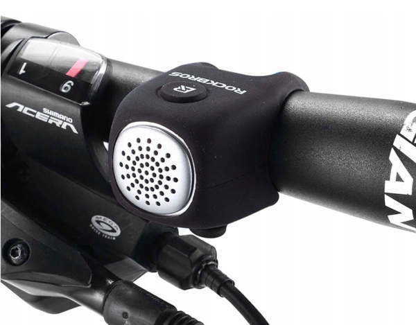 Elektroniskais velosipēdu zvans silikona korpusā - melns