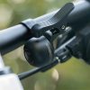 Velosipēdu zvans uz stūres riteņa kreiso pusi - melns