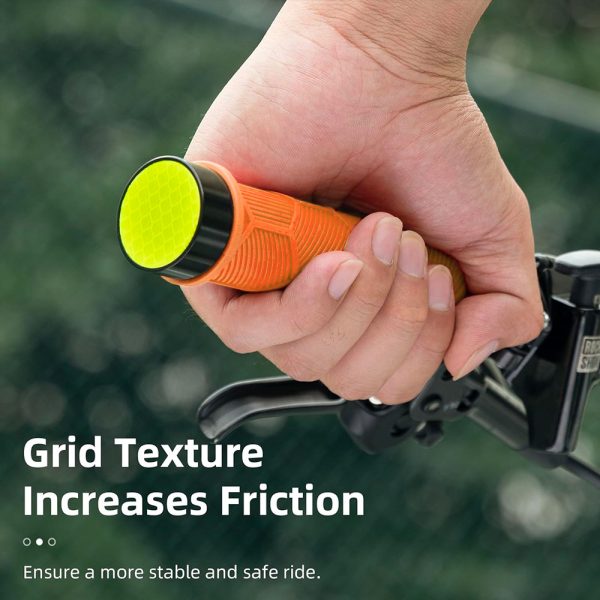 Grip apstrādā velosipēdu satvērēju TPR ar reflektoru - oranžu