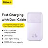 PowerBank ar 10 000 mAh 22,5W displejs + USB-A / USB-C kabelis purpursarkanā krāsā