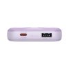 PowerBank ar 10 000 mAh 22,5W displejs + USB-A / USB-C kabelis purpursarkanā krāsā