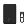 PowerBank Magnetic mini 20 000 mAh 20W + USB-C kabelis melns
