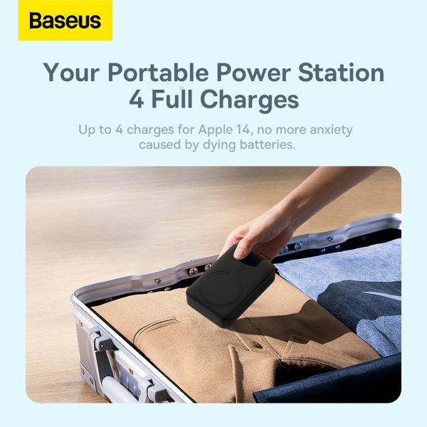 PowerBank Magnetic mini 20 000 mAh 20W + USB-C kabelis melns