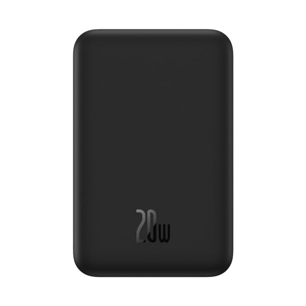 PowerBank Magnetic mini 20 000 mAh 20W + USB-C kabelis melns