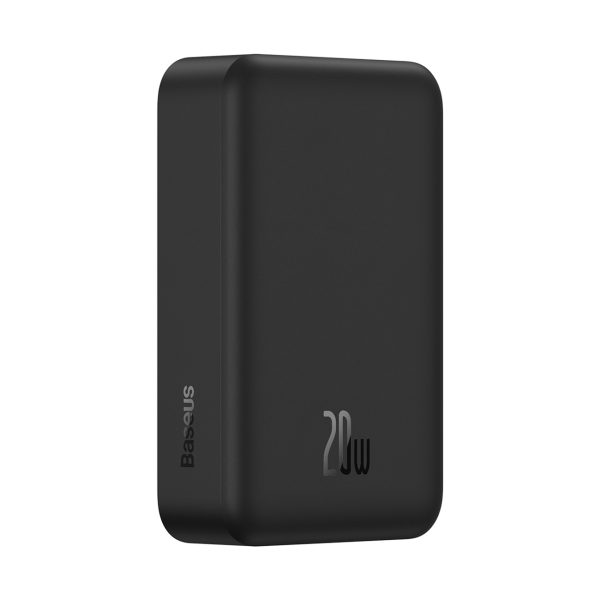 PowerBank Magnetic mini 20 000 mAh 20W + USB-C kabelis melns