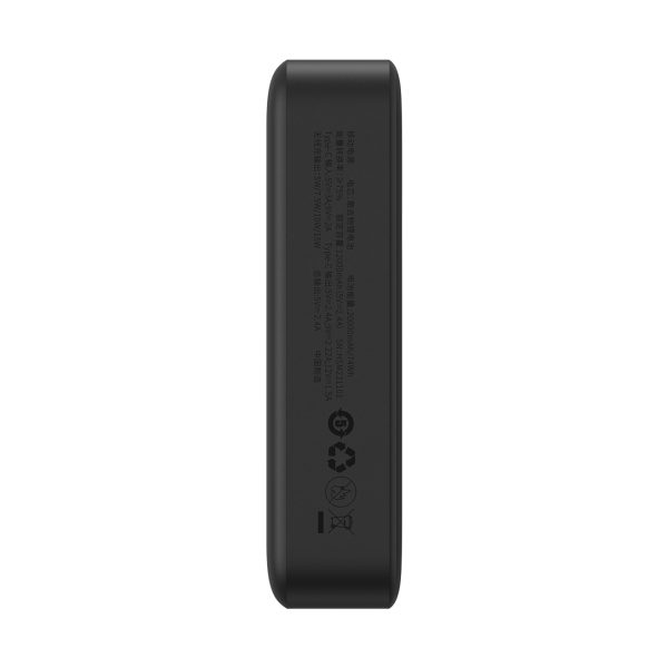 PowerBank Magnetic mini 20 000 mAh 20W + USB-C kabelis melns
