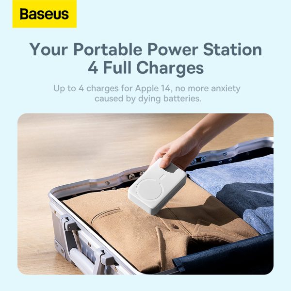 PowerBank magnētiskais mini 20 000 mAh 20W + USB-C kabelis balts