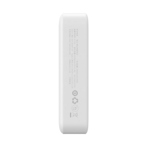 PowerBank magnētiskais mini 20 000 mAh 20W + USB-C kabelis balts