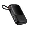 PowerBank Qpow Pro+ 1000mah ar USB -C kabeli un displeju - melns