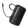 PowerBank Qpow Pro+ 1000mah ar USB -C kabeli un displeju - melns