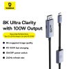 USB -C kabeļa kabelis - DisplayPort DP 8K PD 100W augstas izšķirtspējas sērija 1,5m - melns
