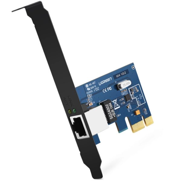 PCI -e gigabit 10/100/1000mbps tīkla karte - melna