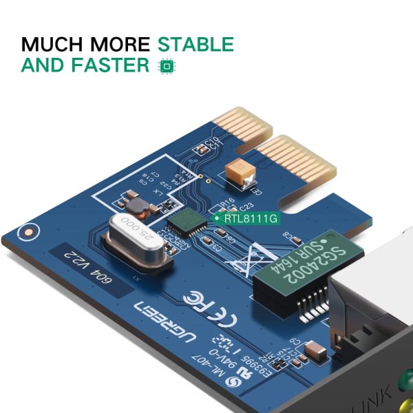PCI -e gigabit 10/100/1000mbps tīkla karte - melna