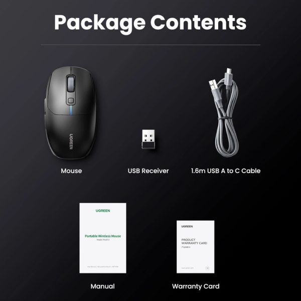 Bluetooth 5.0 USB 2.4GHz bezvadu datora pele - melna