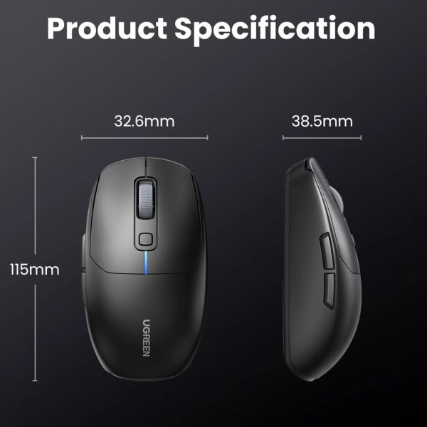 Bluetooth 5.0 USB 2.4GHz bezvadu datora pele - melna