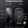 Bluetooth 5.0 USB 2.4GHz bezvadu datora pele - melna