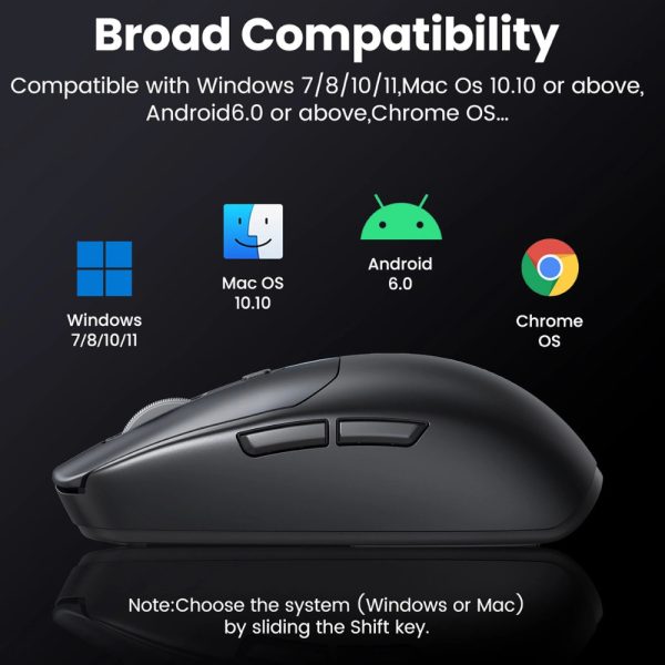 Bluetooth 5.0 USB 2.4GHz bezvadu datora pele - melna